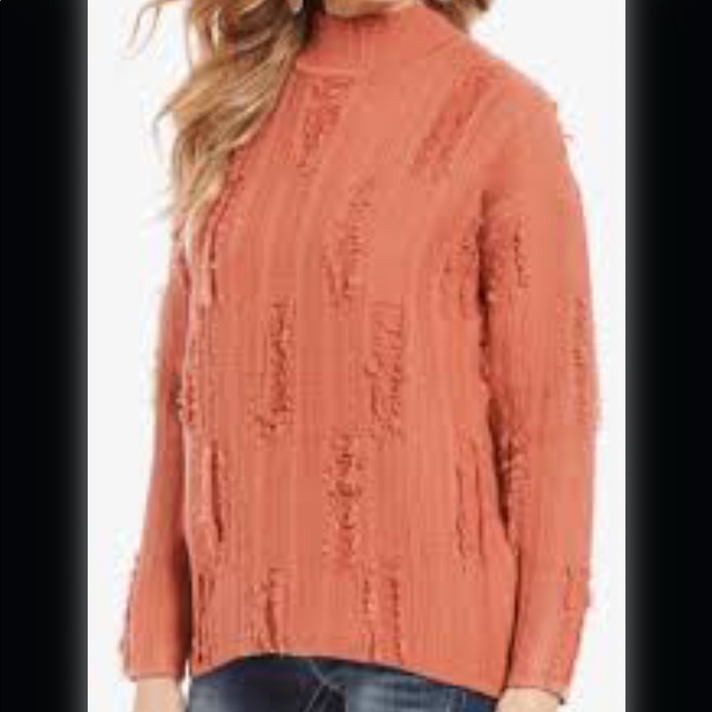 NWT Miss me coral distressed sweater size medium